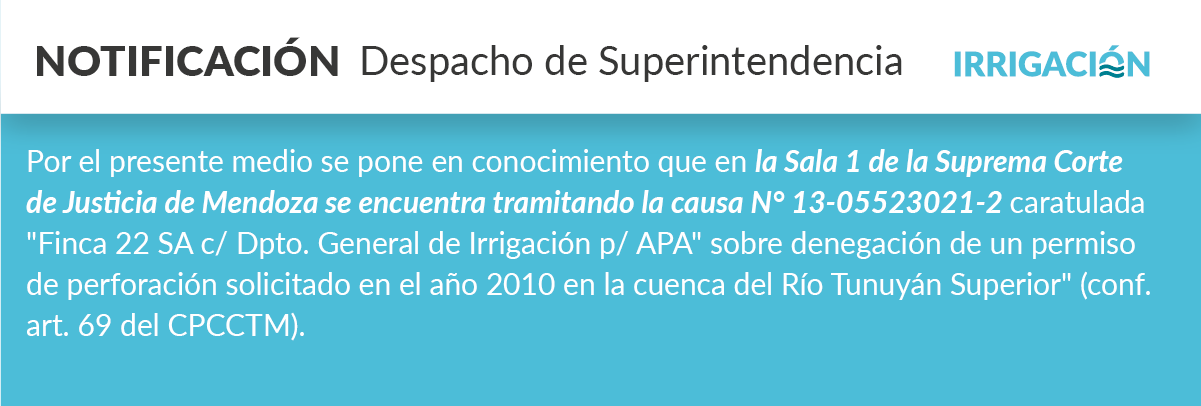 Notificación Despacho de Superintendencia