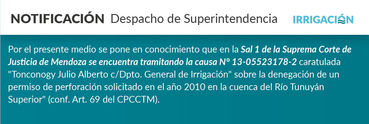 Notificación Despacho de Superintendencia