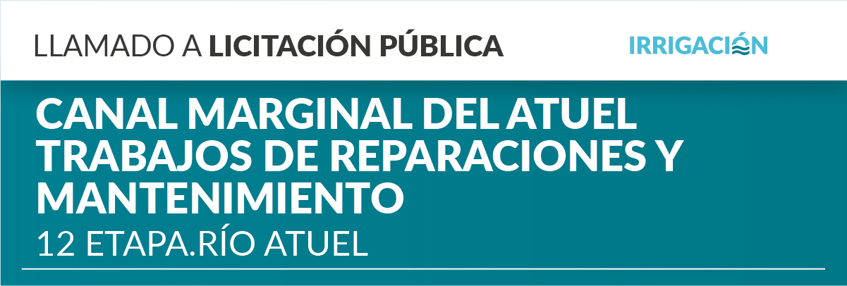 Canal Marginal del Atuel. Trabajos de reparaciones y mantenimiento, 12 etapa. Río Atuel