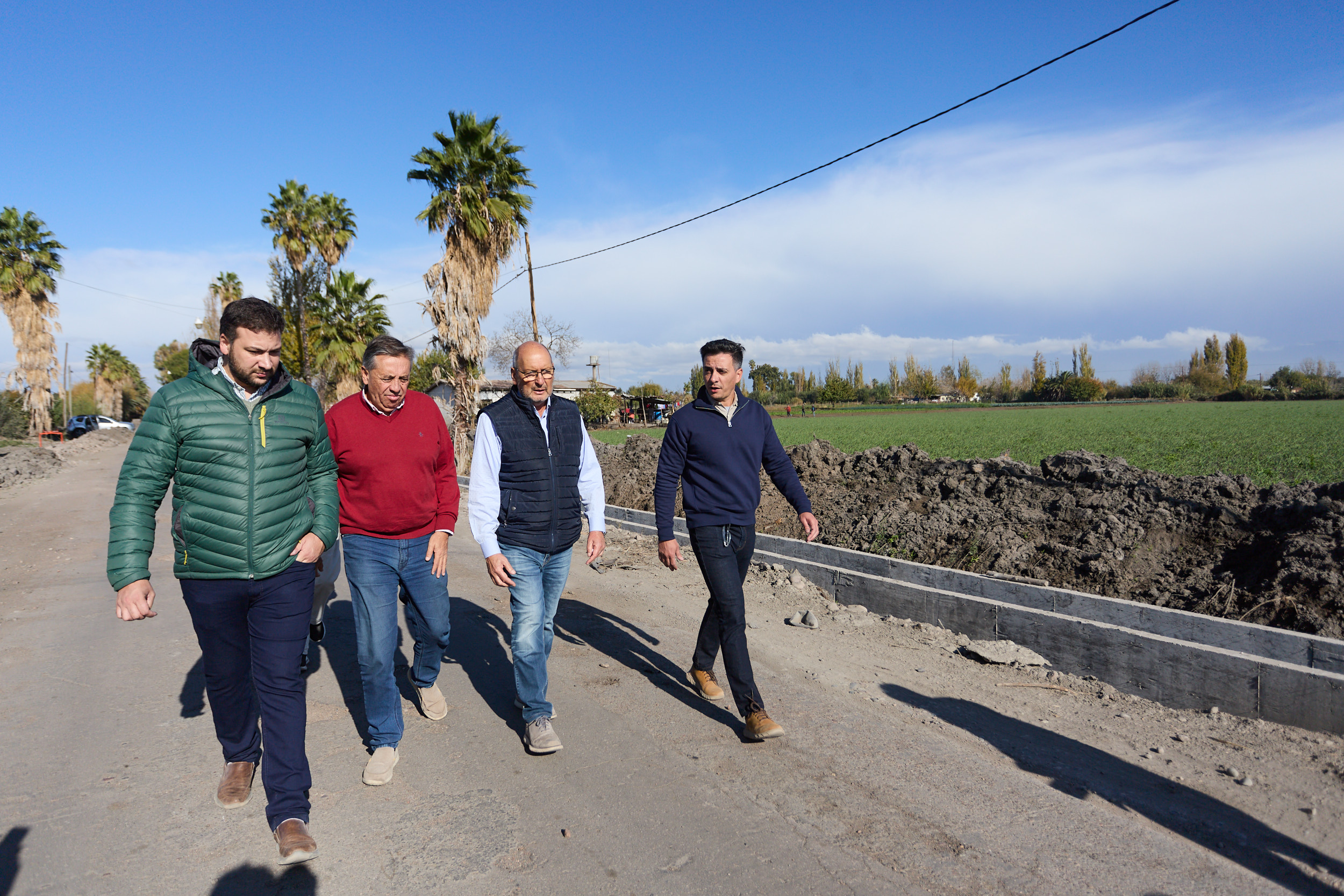 Marinelli e Iglesias recorrieron las obras hídricas que se ejecutan en Guaymallén